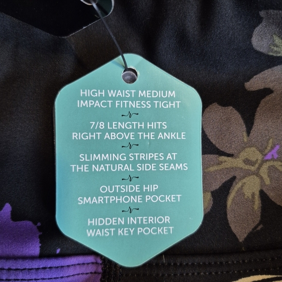 LuLaRoe Rise Brave line women's size 3X leggings black white purple floral NWT - Picture 5 of 8